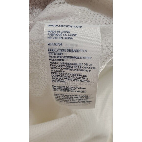 Clean Girl Soft Girl White Windbreaker Coat Jacket | Tommy Hilfiger Girls 12/14 - Picture 8 of 8